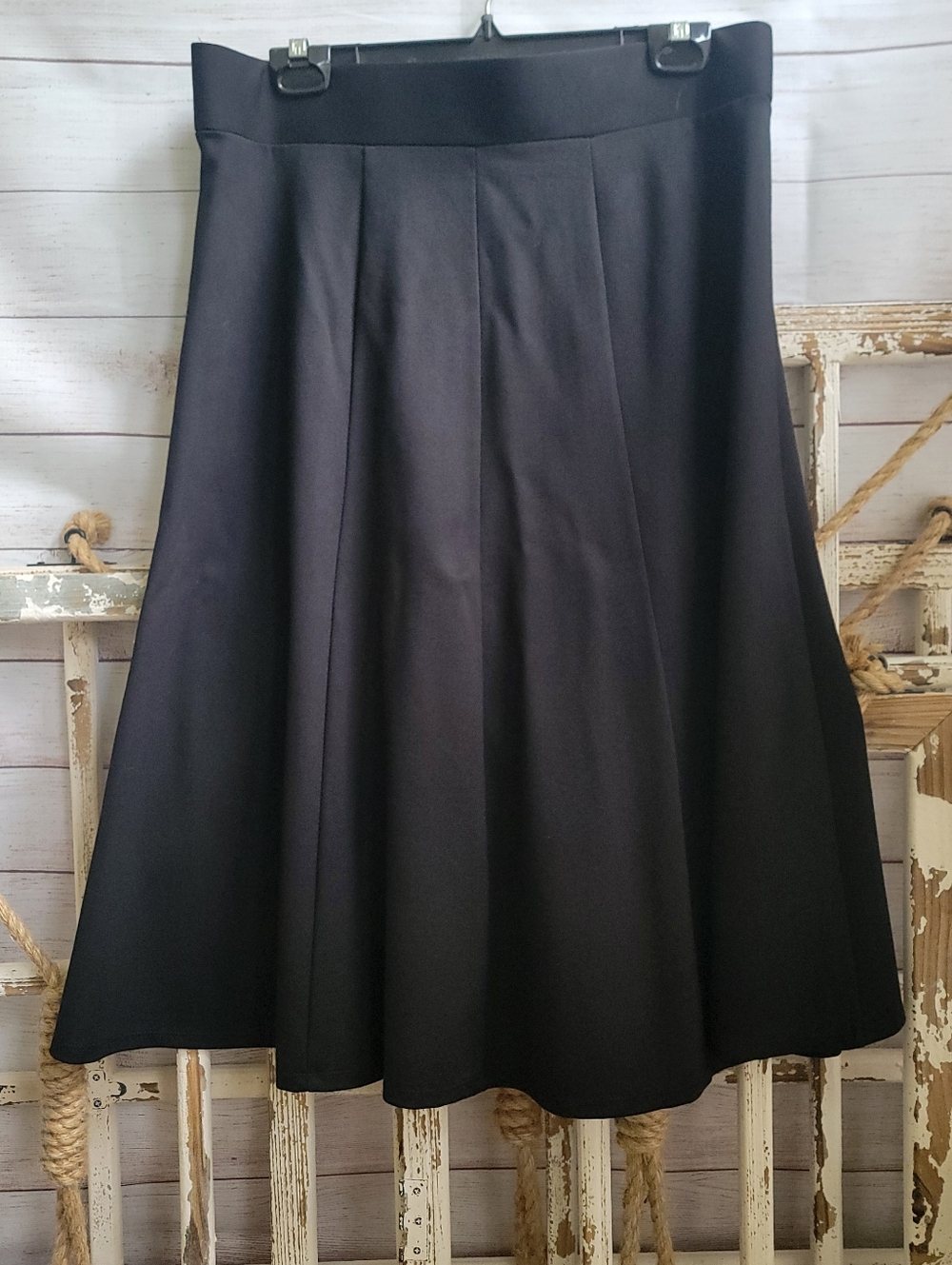 Roz & Ali Classic Black A-Line Women's Skirt